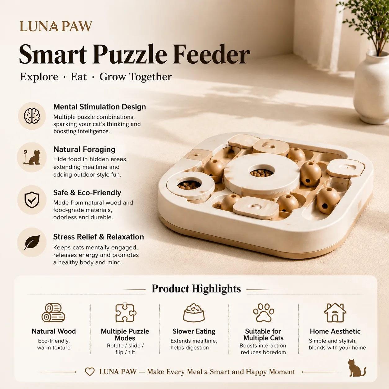 LunaPaw Interactive Puzzle Feeder